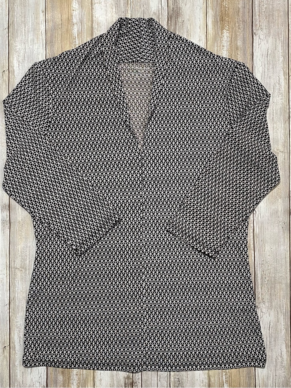 Grace Black & White Geometric Tunic Top